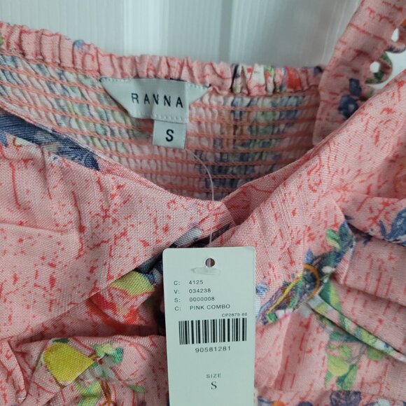 NEW ANTHROPOLOGIE Ranna Gill Floral Linen Romper Size S - Picture 4 of 8